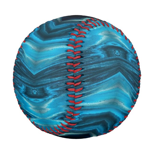 Blue and black abstract print baseball (Angled)