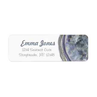 Blue and Black Agate Return Address Label