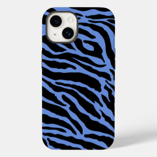 Blue and Black Animal Print Stripes  Case-Mate iPhone 14 Case