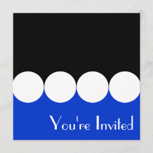 Blue and Black Birthday Invitation