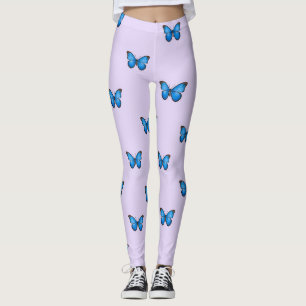 Blue and Black Butterflies Leggings