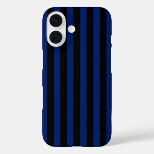 Blue and black candy stripes iPhone 16 case