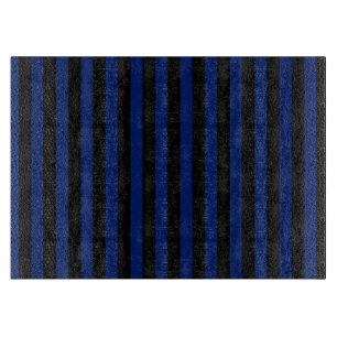 Blue and black candy stripes cutting board