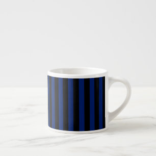 Blue and black candy stripes espresso cup