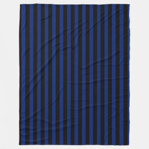 Blue and black candy stripes fleece blanket