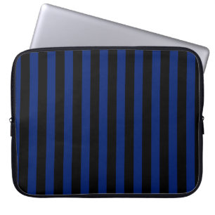 Blue and black candy stripes laptop sleeve