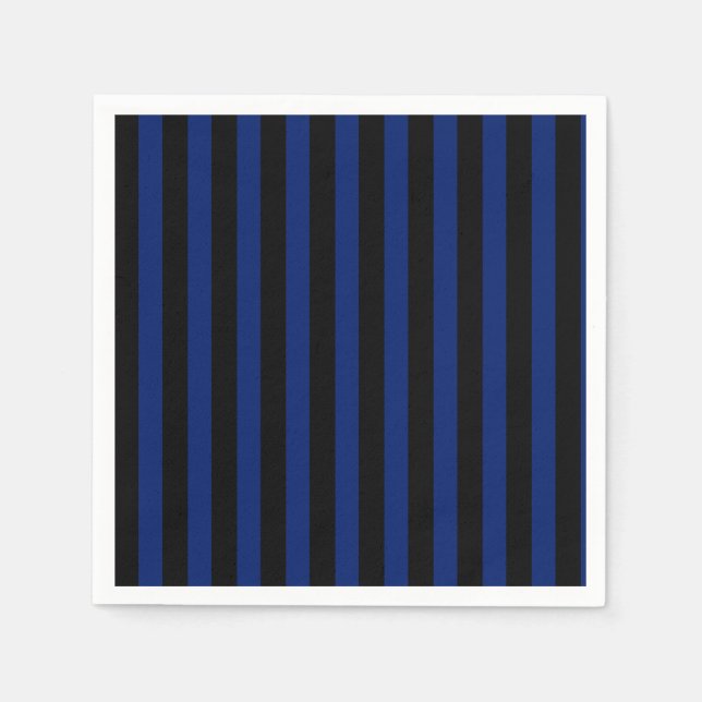Blue and black candy stripes napkin (Front)