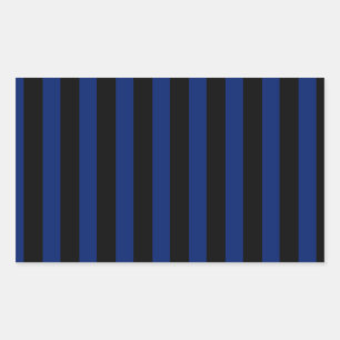 Blue and black candy stripes rectangular sticker