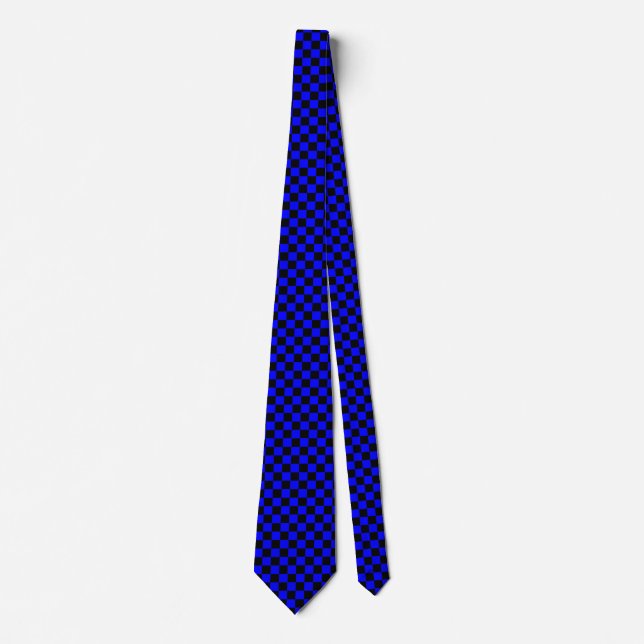 Blue and Black Checked Tie (Front)