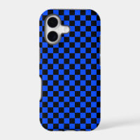 Blue and black chequerboard pattern