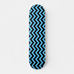Blue And Black Chevron Pattern Skateboard