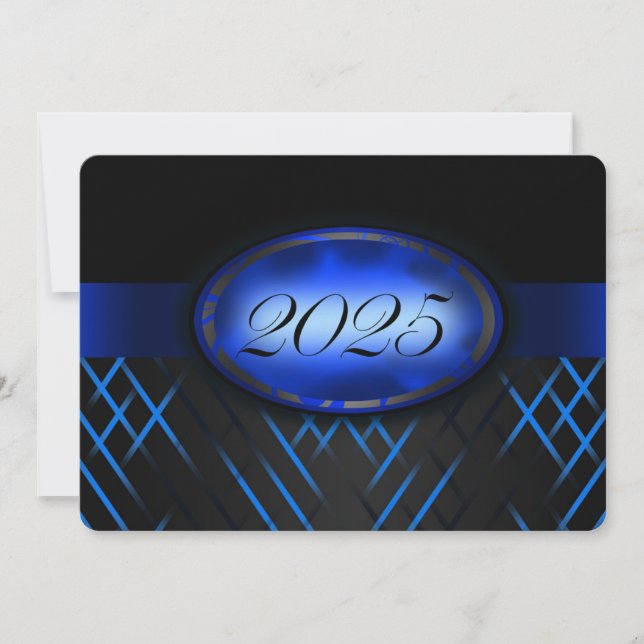 Blue and Black Class of 2025 Invitation (Front)