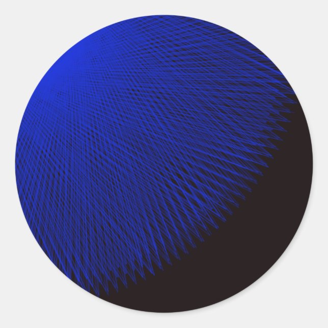 blue and black classic round sticker (Front)
