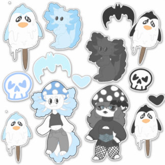 Blue and Black decal sticker sheet