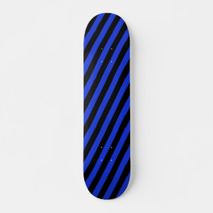 blue and black diagonal stripes skateboard