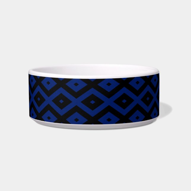 Blue and black diamond pattern bowl (Front)