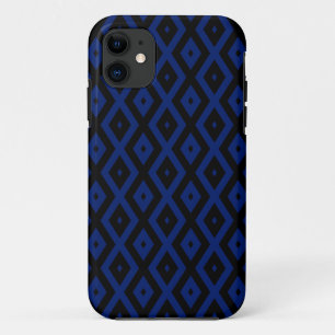 Blue and black diamond pattern iPhone 11 case