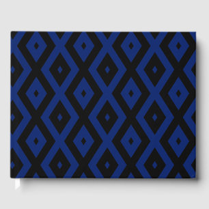Blue and black diamond pattern guest book