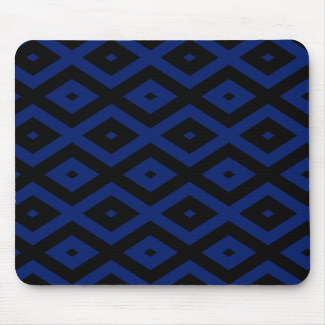 Blue and black diamond pattern mouse pad (Front)