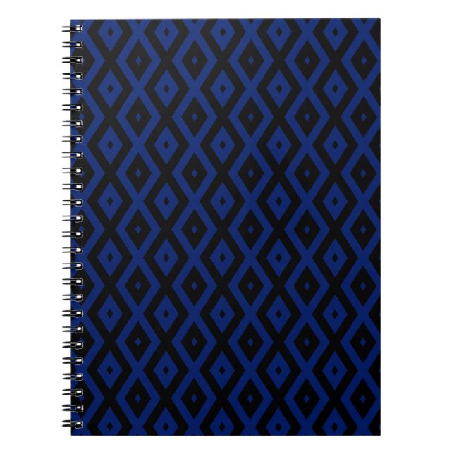 Blue and black diamond pattern notebook (Front)