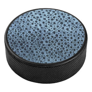 Blue and Black Fish Print  Hockey Puck