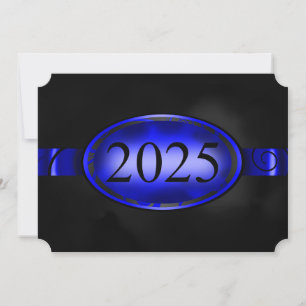 Blue and Black Floral Button 2025 Card
