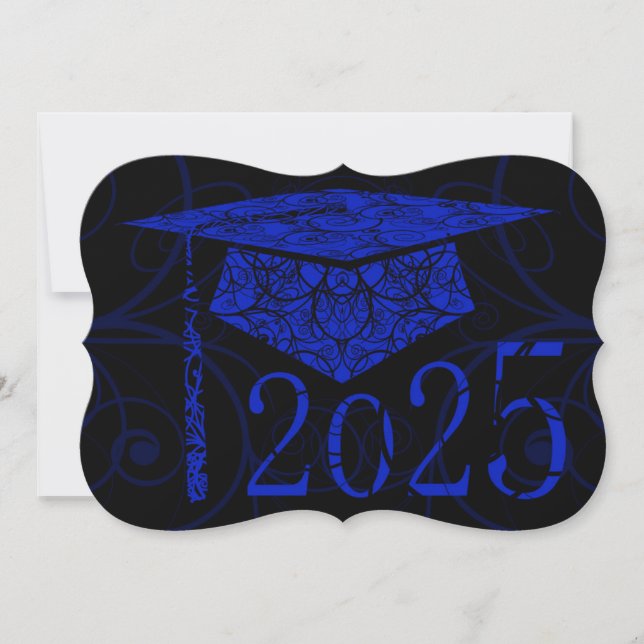 Blue and Black Floral Cap 2025 Card (Front)