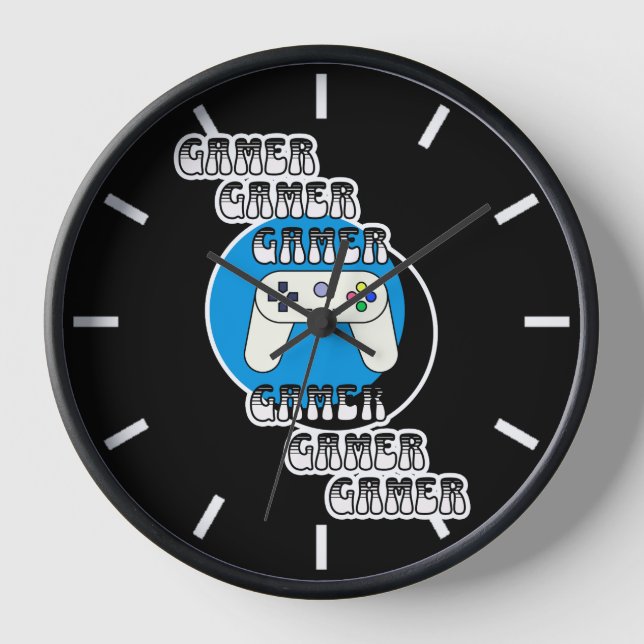 Blue and Black Gamer | Video Controller Clock (Front)