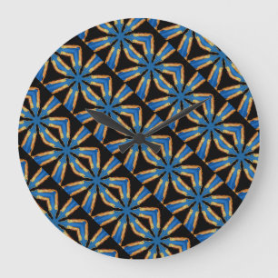 blue and black geometric clock