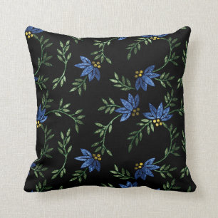 Blue and Black Glitter Pattern Cushion