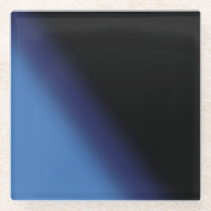Blue and Black Gradient Glass Coaster