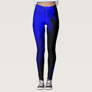 Blue and Black Graphic Leggings
