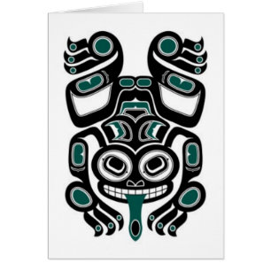 Blue and Black Haida Spirit Tree Frog