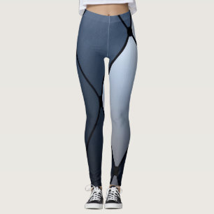 Blue and Black Harlequin Leggins Leggings