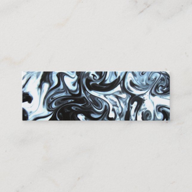 Blue and Black Ink swirl business card (Front)