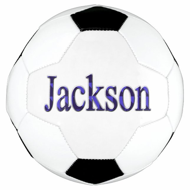 Blue And Black Jackson Name, Soccer Ball (Front)