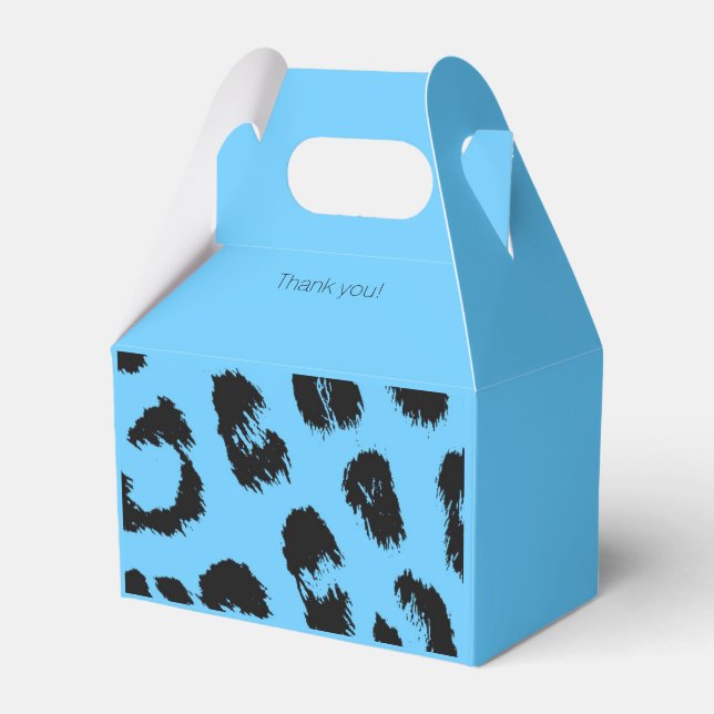 Blue and Black Leopard Print Favour Box (Front Side)