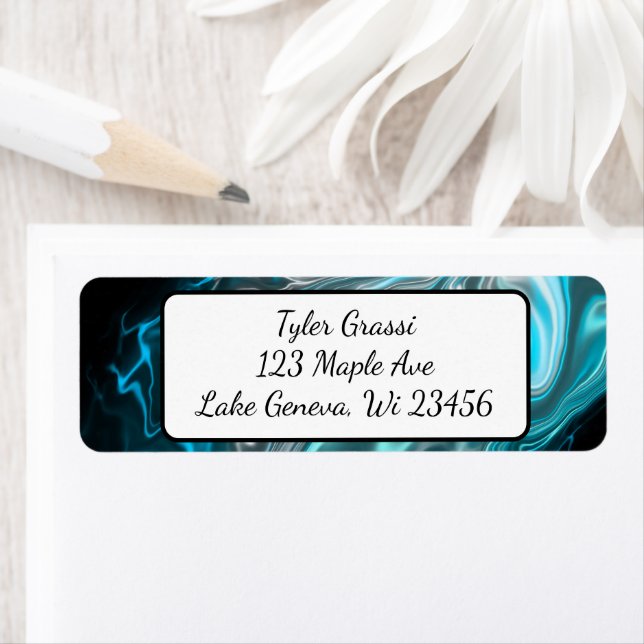 Blue and Black lightning Return Address Label (Insitu)