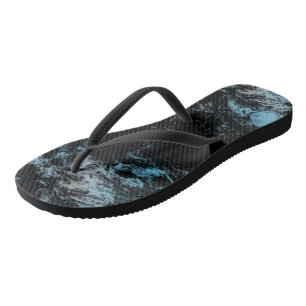 Blue and black marble Abstract Thongs