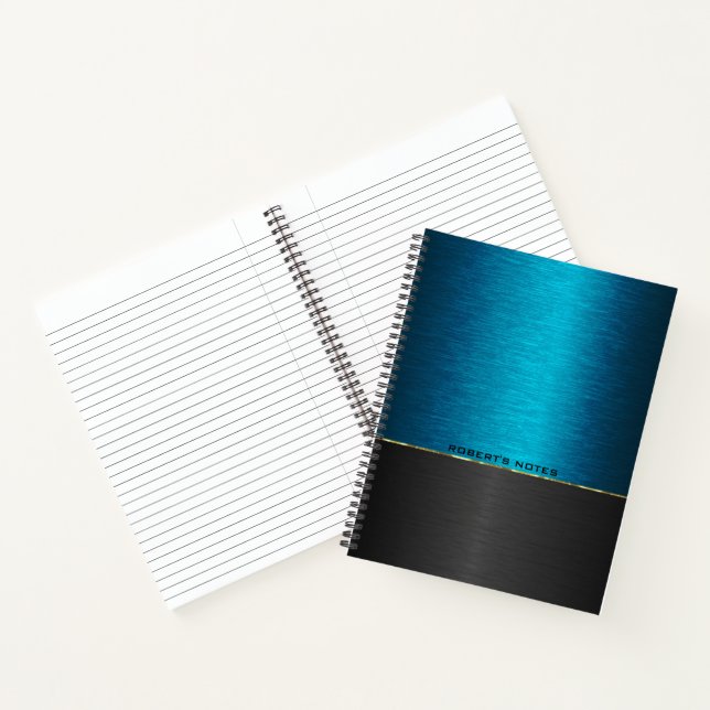 Blue and black metallic background notebook (Inside)