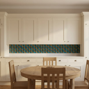 Blue And Black Plaid Ceramic Tile