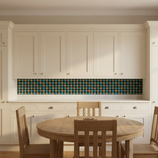 Blue And Black Plaid Ceramic Tile