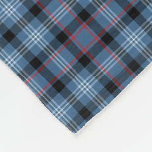 Blue and Black Plaid Fitzgerald Tartan Fleece Blanket