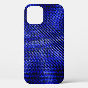 Blue and black plaid textile iPhone 12 case