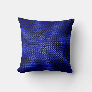 Blue and black plaid textile cushion