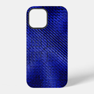 Blue and black plaid textile iPhone 12 case