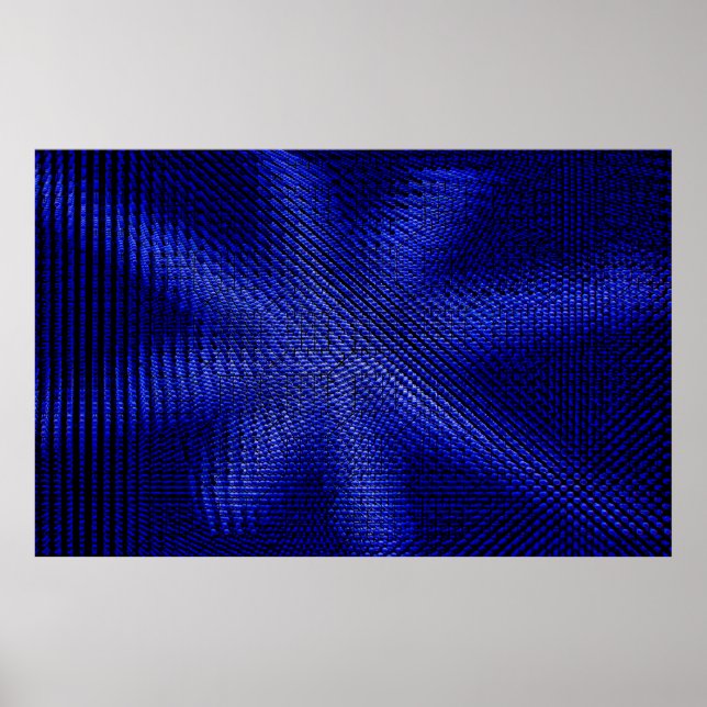 Blue and black plaid textile poster (Front)