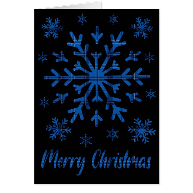 Blue and Black Plaid With Black Snowflake Cut Out (Front)