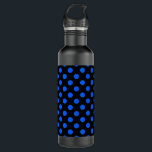 Blue and black polka dots 710 ml water bottle<br><div class="desc">Blue and black polka dots</div>