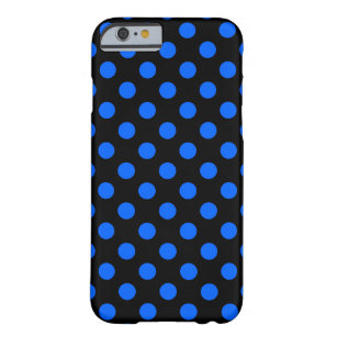 Blue and black polka dots barely there iPhone 6 case
